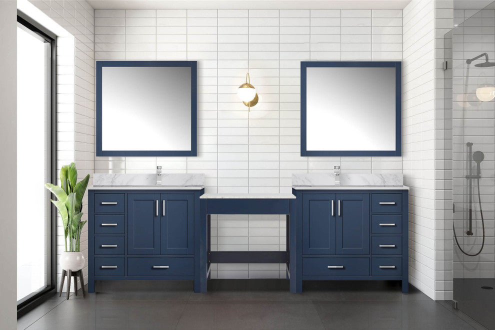 Lexora Coraline Double Bath Vanity Navy Blue 102 Vanity With Countertop