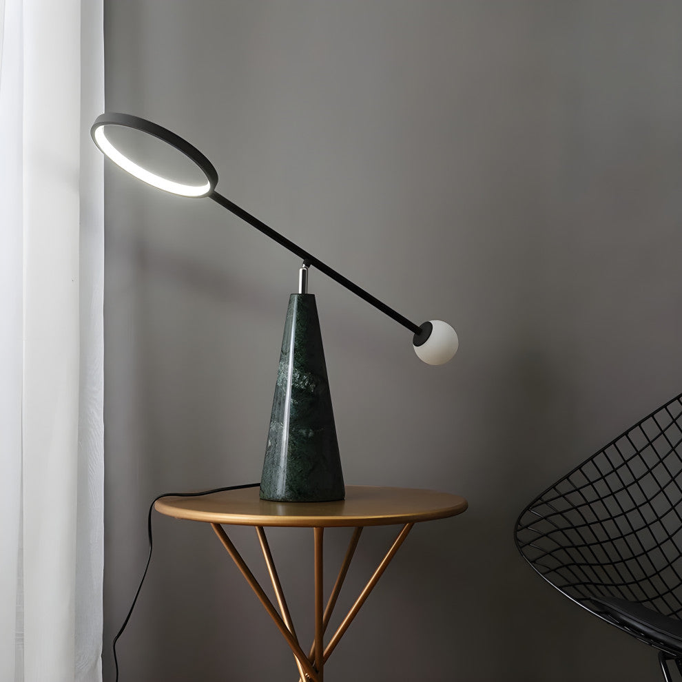 Herrliberg | Creative Office Marble LED Table Night Lamp, Black