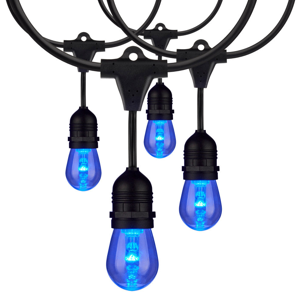 48Ft - LED String Light - 15-S14 lamps - 12 Volts - RGBW with Infrared Remote