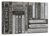 Famous Authors Books Canvas Wall Art, 24"x36", Unframed