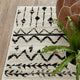5??X 7??Ivory And Black Eclectic Patterns Indoor Area Rug