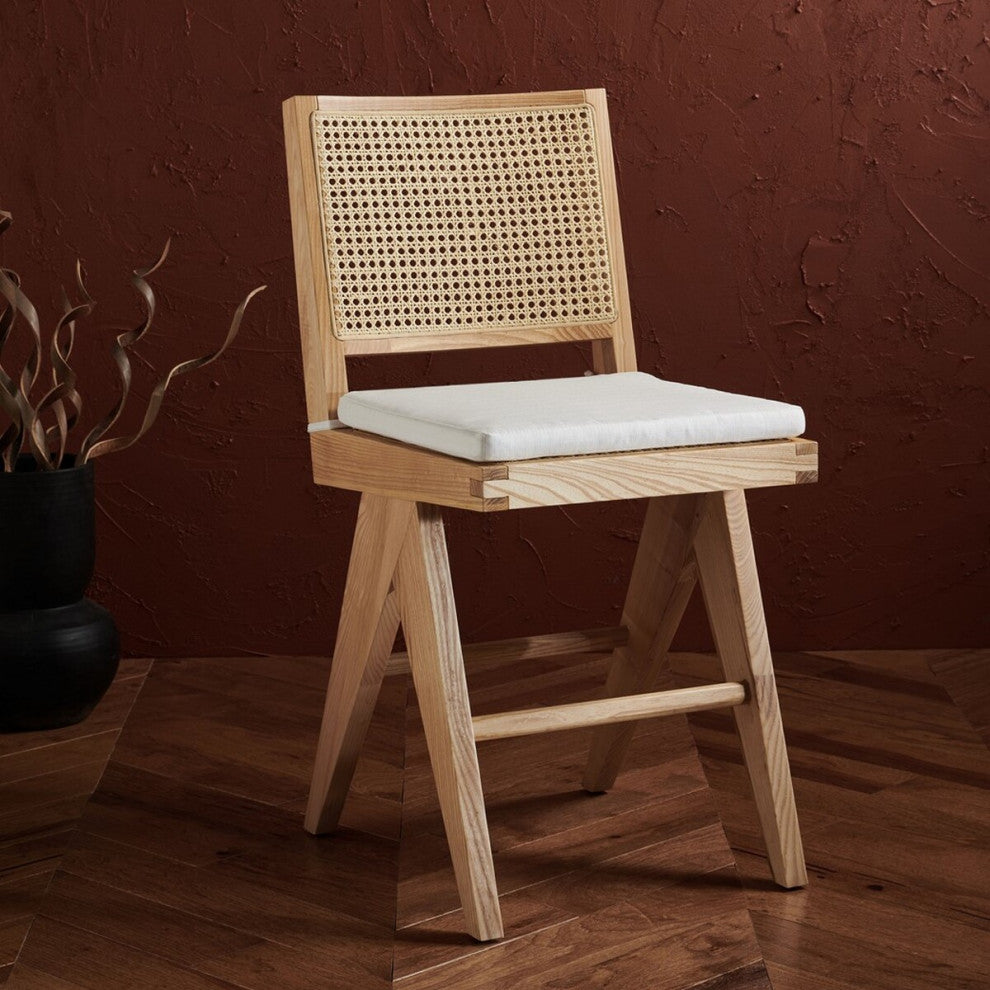 Safavieh Couture Colette Rattan Counter Stool, Natural