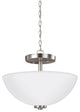 Generation Lighting 2-Light Semi Flush Convertible Pendant, Brushed Nickel