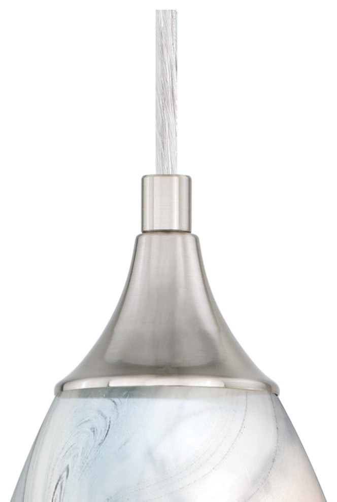 Milano 4.75" Mini Pendant Marble Swirl Glass Satin Nickel