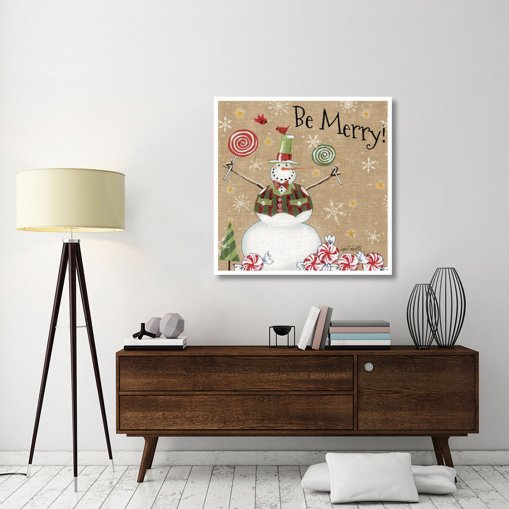 "Sweet Snowmen IV" Digital Paper Print by Anne Tavoletti, 42"x42"