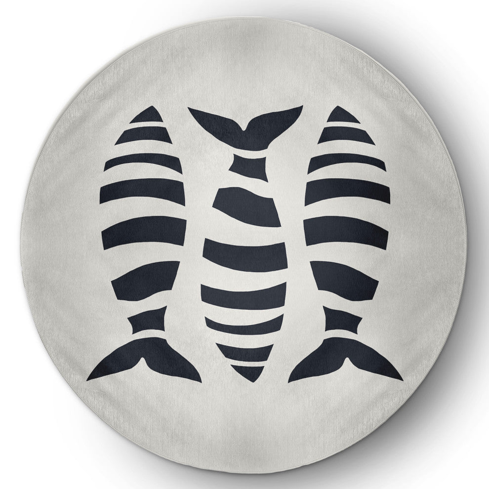 Puzzle Fish Nautical Chenille Rug