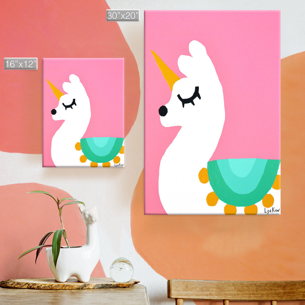 Llamacorn Wrapped Canvas Kids Wall Art