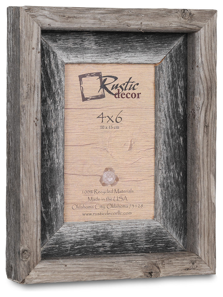 Willits Signature Barn Wood Reclaimed Wood Photo Frame, 4"x6"