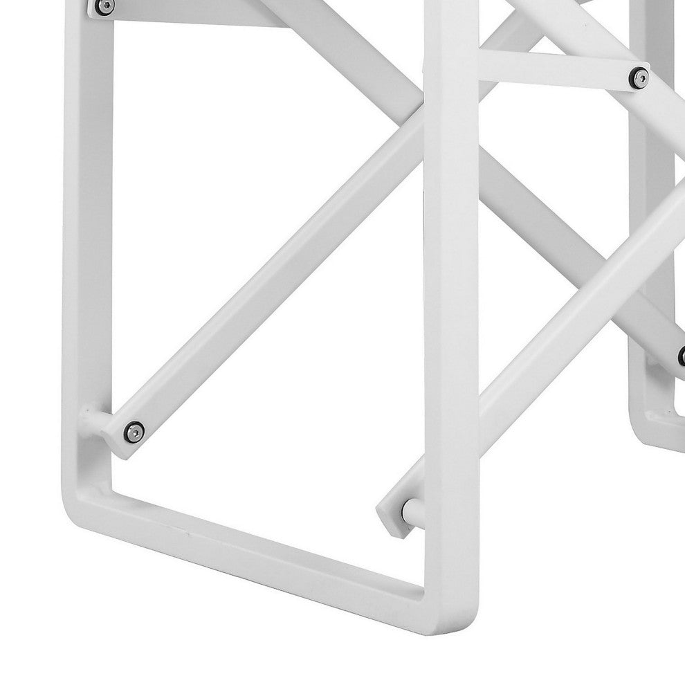 Benzara BM287751 Outdoor Armchair Crisp White Finish, Foldable, Set of 2
