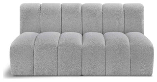 Arc Boucle Fabric Upholstered 2-Pc. Modular Sofa, Grey
