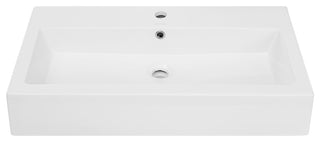 Voltaire Wide Rectangle Wall-Mount Sink, Shiny White