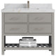 Parker 42" Single Sink Bath Vanity, Elephant Skin Gray 2" Calacatta Sienna