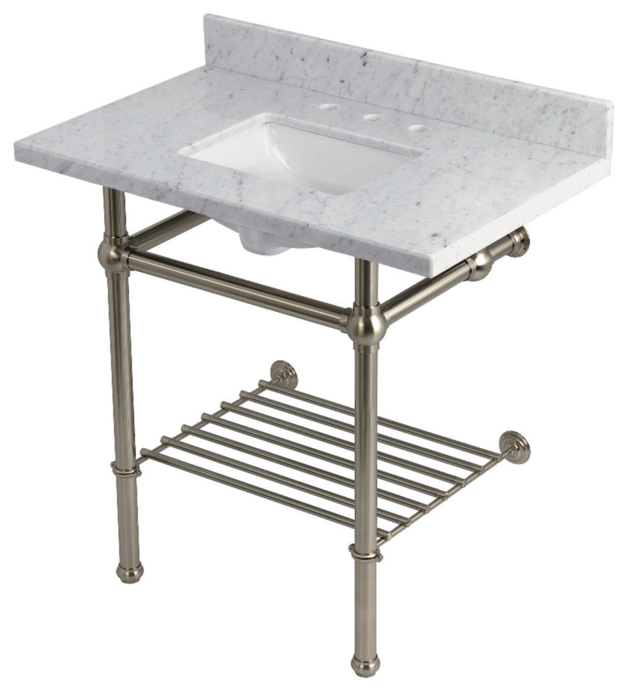 KVPB36MBSQB8 36" Console Sink with Brass Legs (8", 3 Hole)