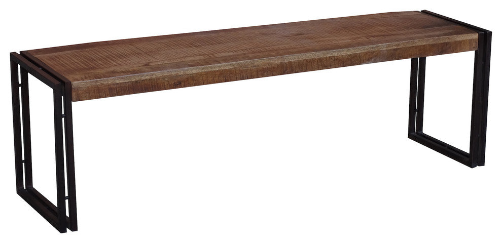 Reclaimed Mango wood Bench with Metal legs 60"