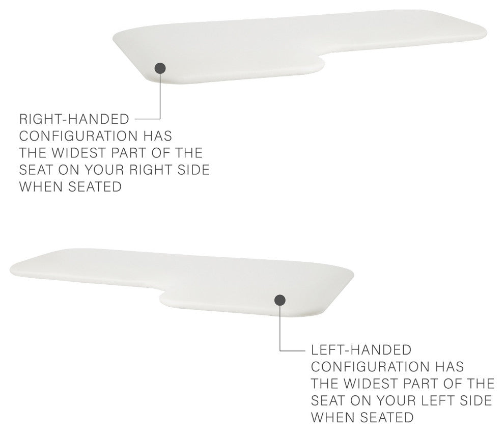 L-Shaped Replacement Cushion Shower Seat Top Only, 28", Left-Handed