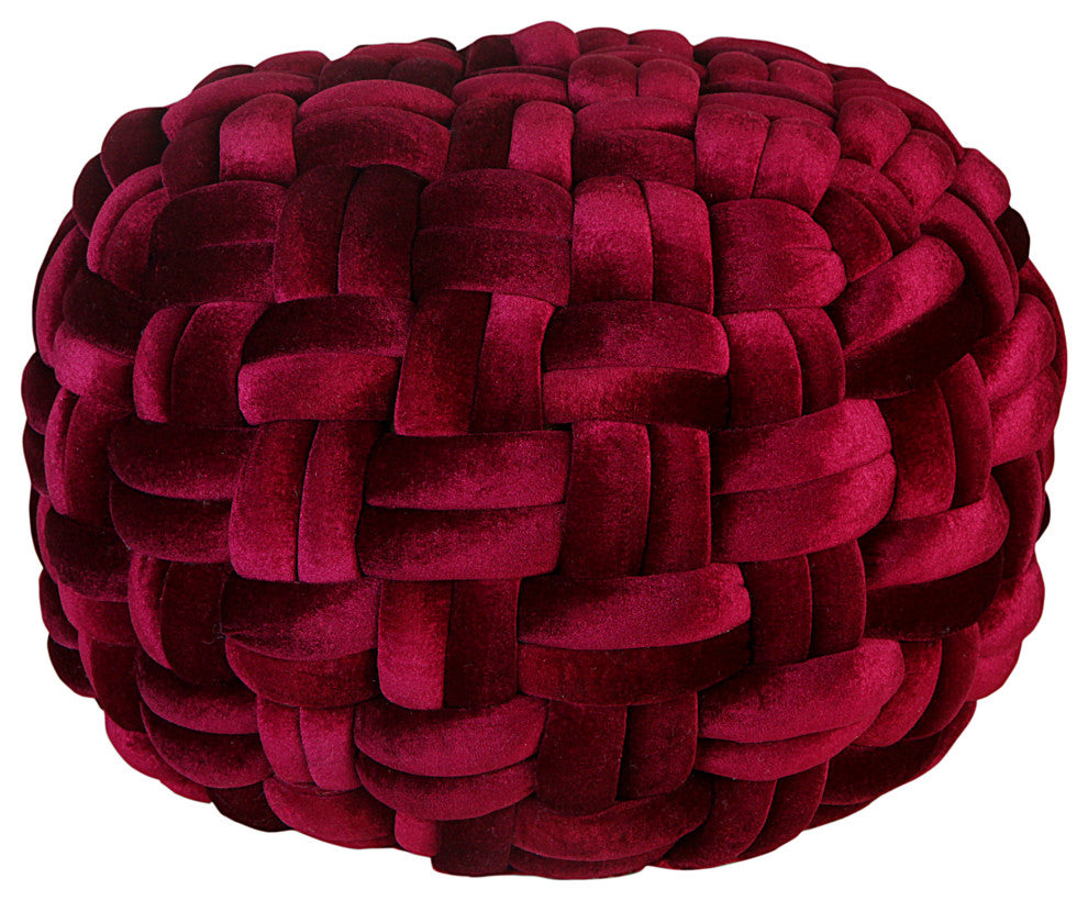 Contemporary Pj Velvet Pouf Wine - Purple