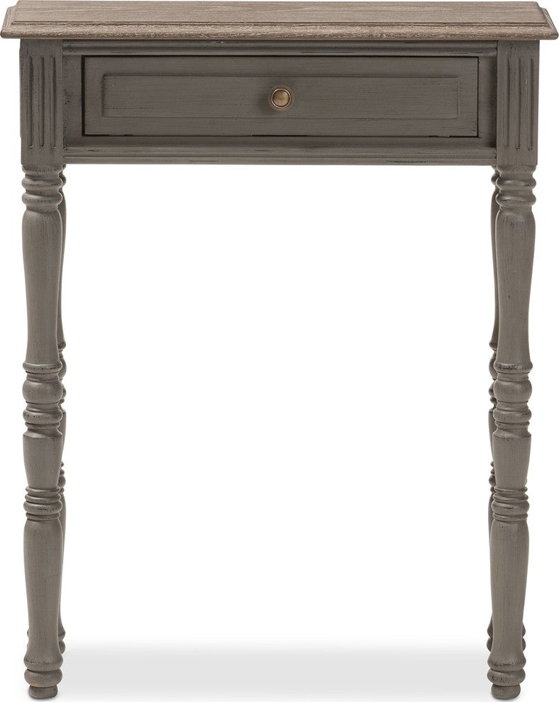Noemie Country Cottage Farmhouse Brown 1-Drawer Console Table