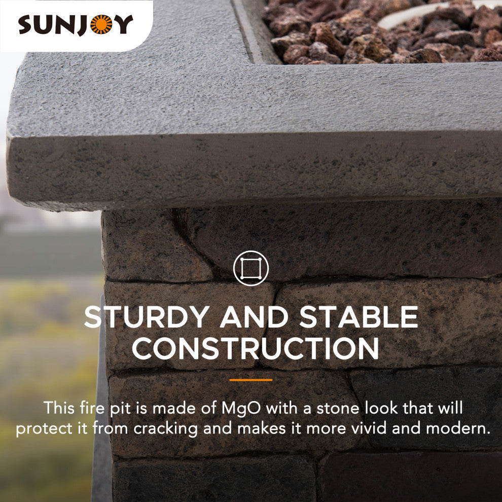 Sunjoy Slate Square LP Firepit