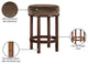 Monette Upholstered Bar and Counter Stool, Brown, Velvet, Brown Finish