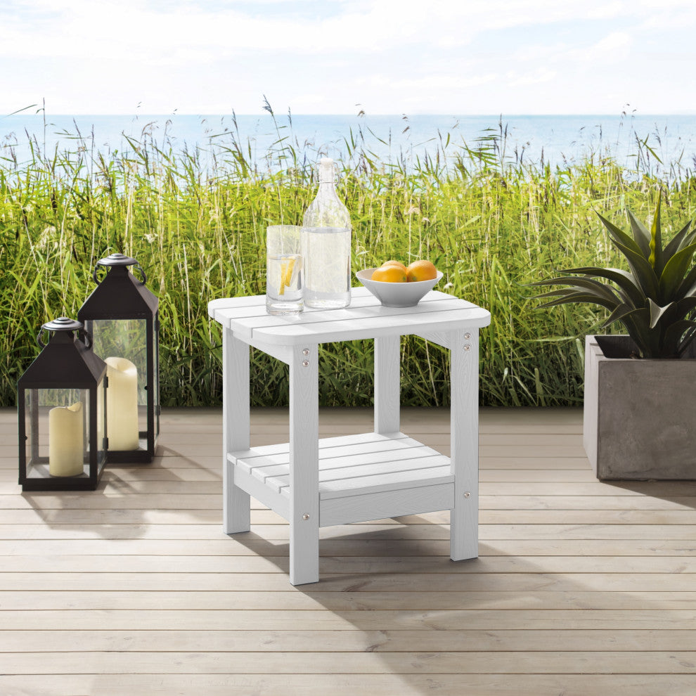 Inspired Home Daylan Outdoor Table, Weather Resistant, White