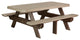 Poly 6' Rectangle Picnic Table, Weatherwood & Chestnut Brown
