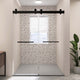 72" W x 79" H Double Sliding Frameless Shower Door, Matte Black;, 72" X 79";