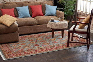Unique Loom Light Blue Alexander Sahand 6' 0 x 6' 0 Round Rug
