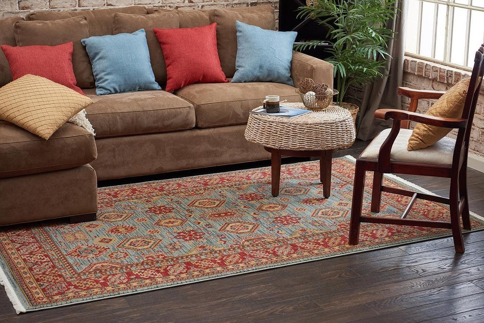 Unique Loom Light Blue Alexander Sahand 6' 0 x 6' 0 Round Rug