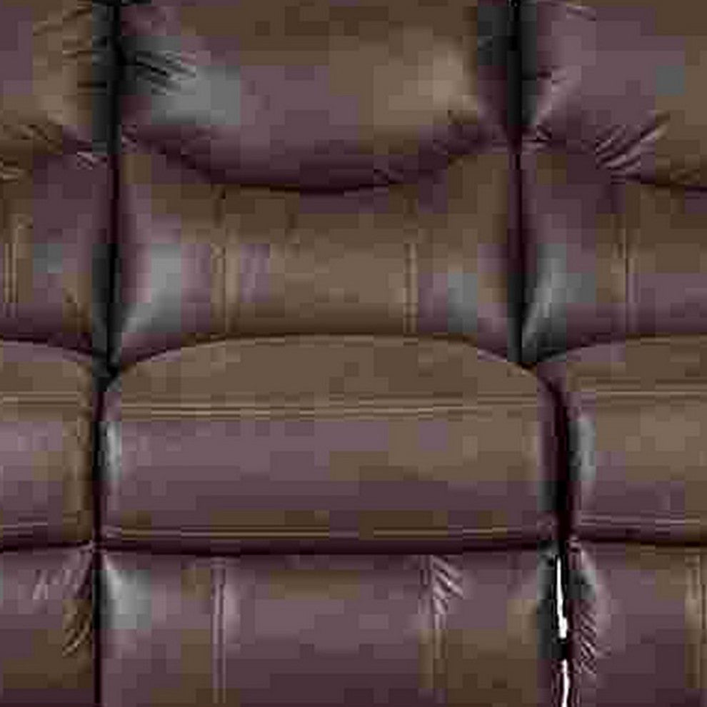 Benzara BM262344 Manual Reclining Sofa With Fabric Upholstery/Pull Tab, Brown