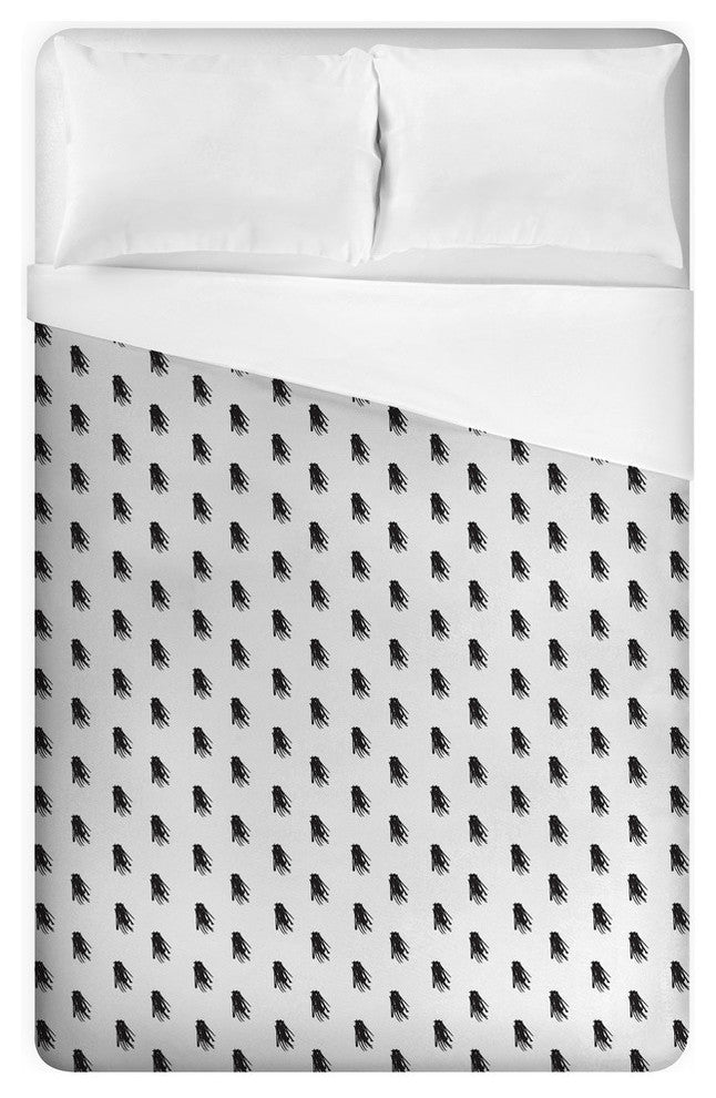 Black and White Tassel Print King Duvet Cover