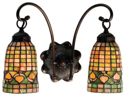 Meyda lighting 18651 14.5"W Tiffany Acorn 2 LT Wall Sconce