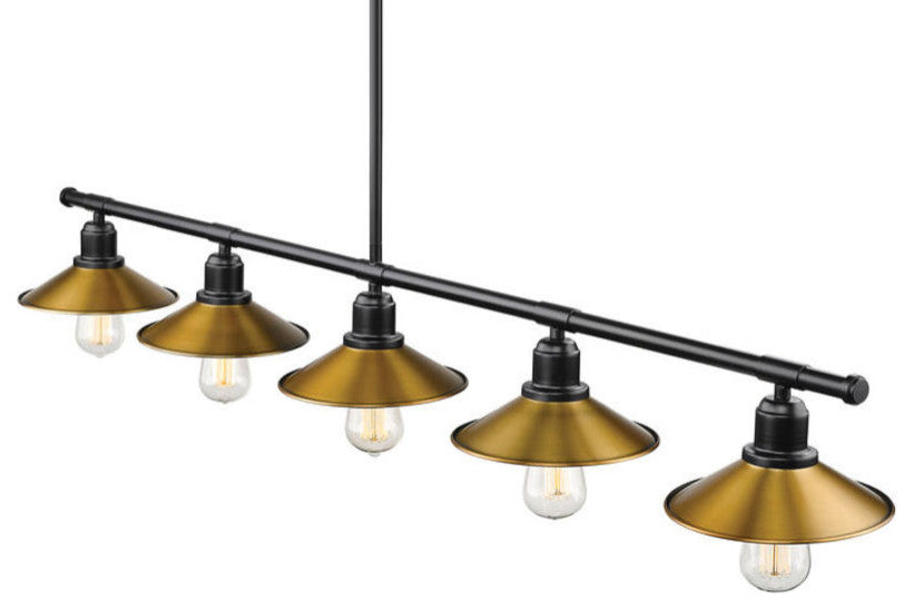 Z-Lite 613-5L Casa 5 Light 51.5"W Linear Chandelier - Factory Brass