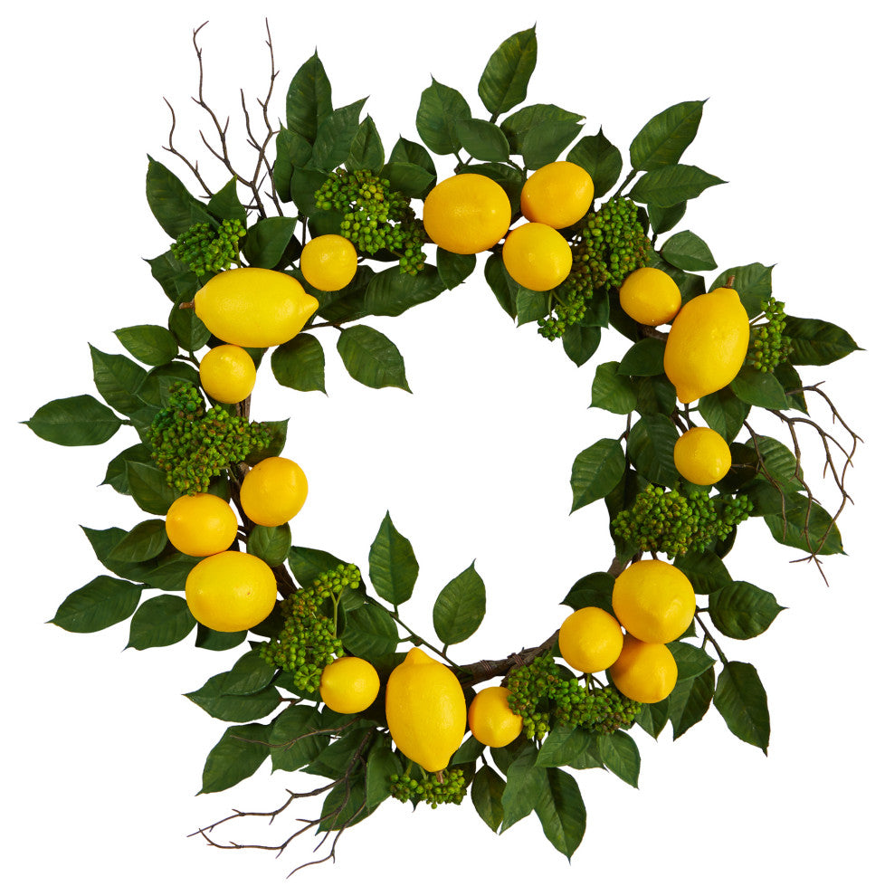 20" Lemon Artificial Wreath