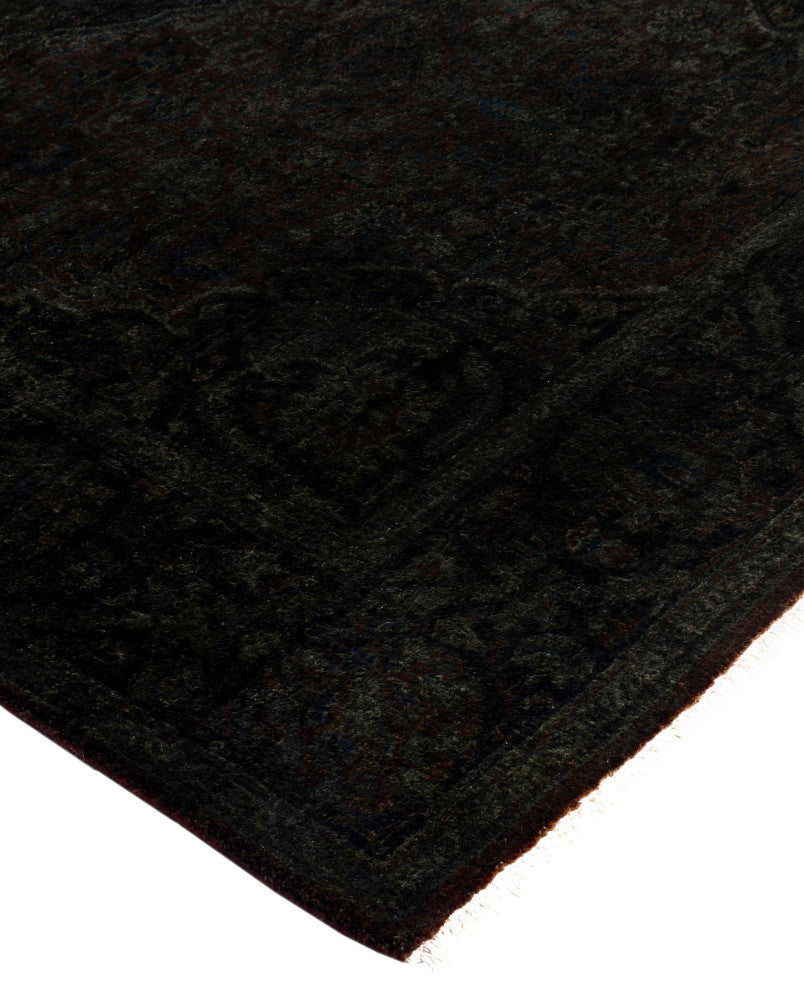 Overdyed One-of-a-Kind Hand-Knotted Area Rug Black, 4' 2" x 6' 3"