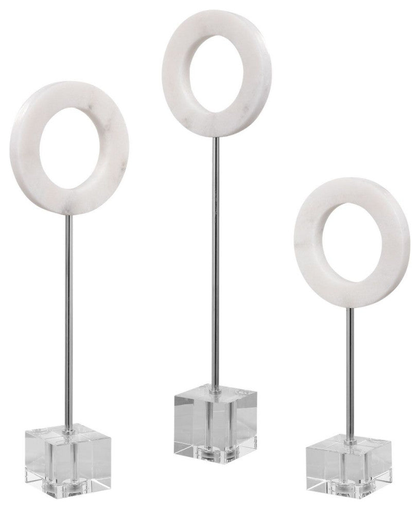 Uttermost Coin Toss Marble Rings, Set of 3