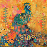 "Africkarma Peacock" Canvas Print by Evelia, 80x80 cm