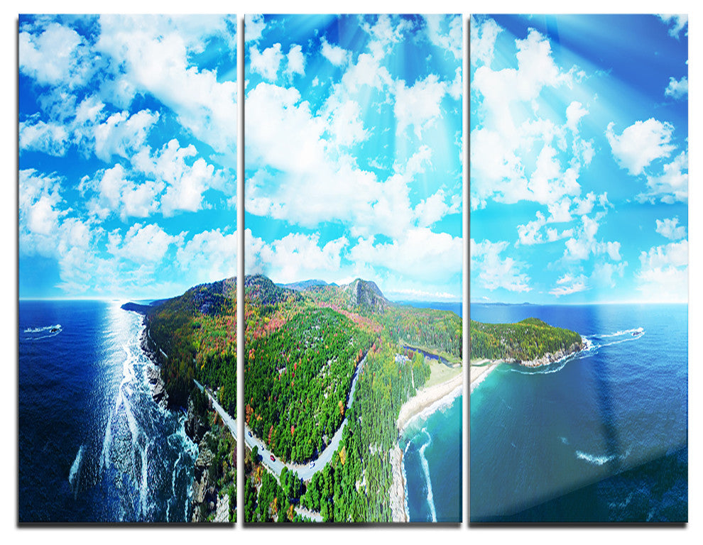 "Panoramic Acadia National Park" Photo Metal Wall Art, 3 Panels, 36"x28"