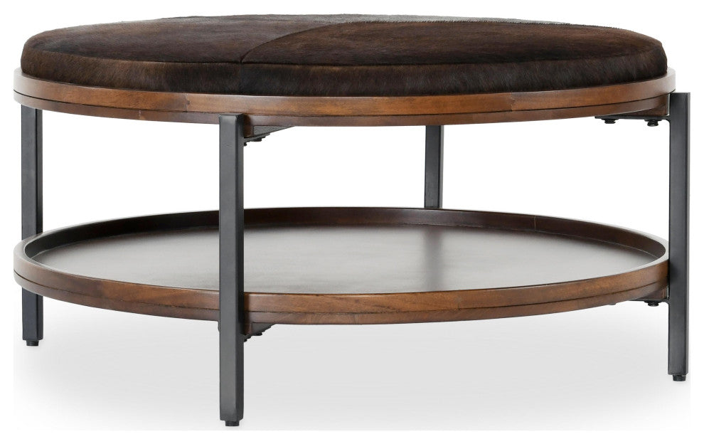 Hunt 38" Mango Wood Cocktail Coffee Table, Brown by Kosas Home
