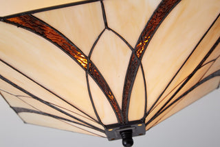 Tiffany Style Art Stained Glass Semi Flush Ceiling Lights, Square