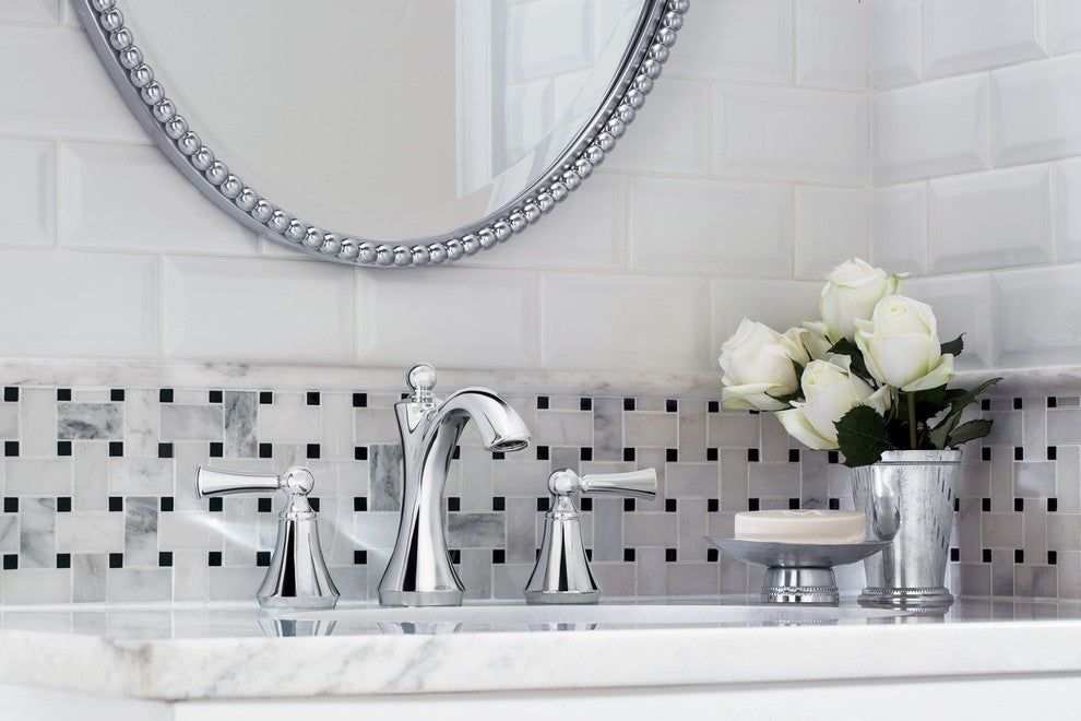 Moen Wynford Widespread Bathroom Faucet, 8"x5"x7", Chrome