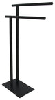 Kingston Brass Double L Shape Pedestal Towel Holder, Matte Black