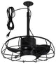 20-inch Modern Outdoor Black Small Cage Black LED Ceiling Fan with Remote