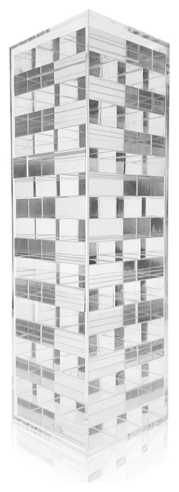 OnDisplay 3D Luxe Acrylic Stacking Tower Puzzle Game- Tumbling Block Game (Clea