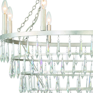 Lucille 8 Light Chandelier in Antique Silver with Clear Hand Cut