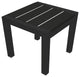 Benzara BM287823 Josh 18" Side End Table, Planks, Jet Black Aluminum Frame