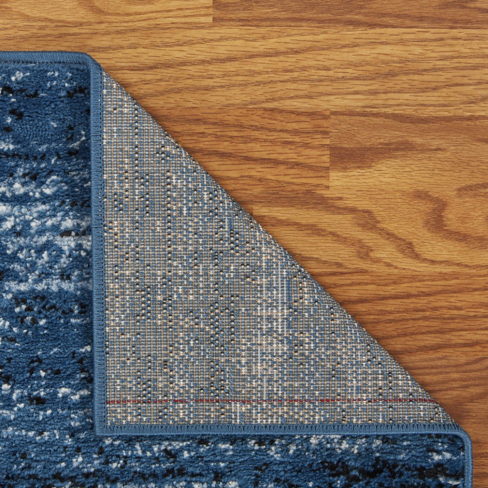 5' x 7' Blue Abstract Ocean Area Rug