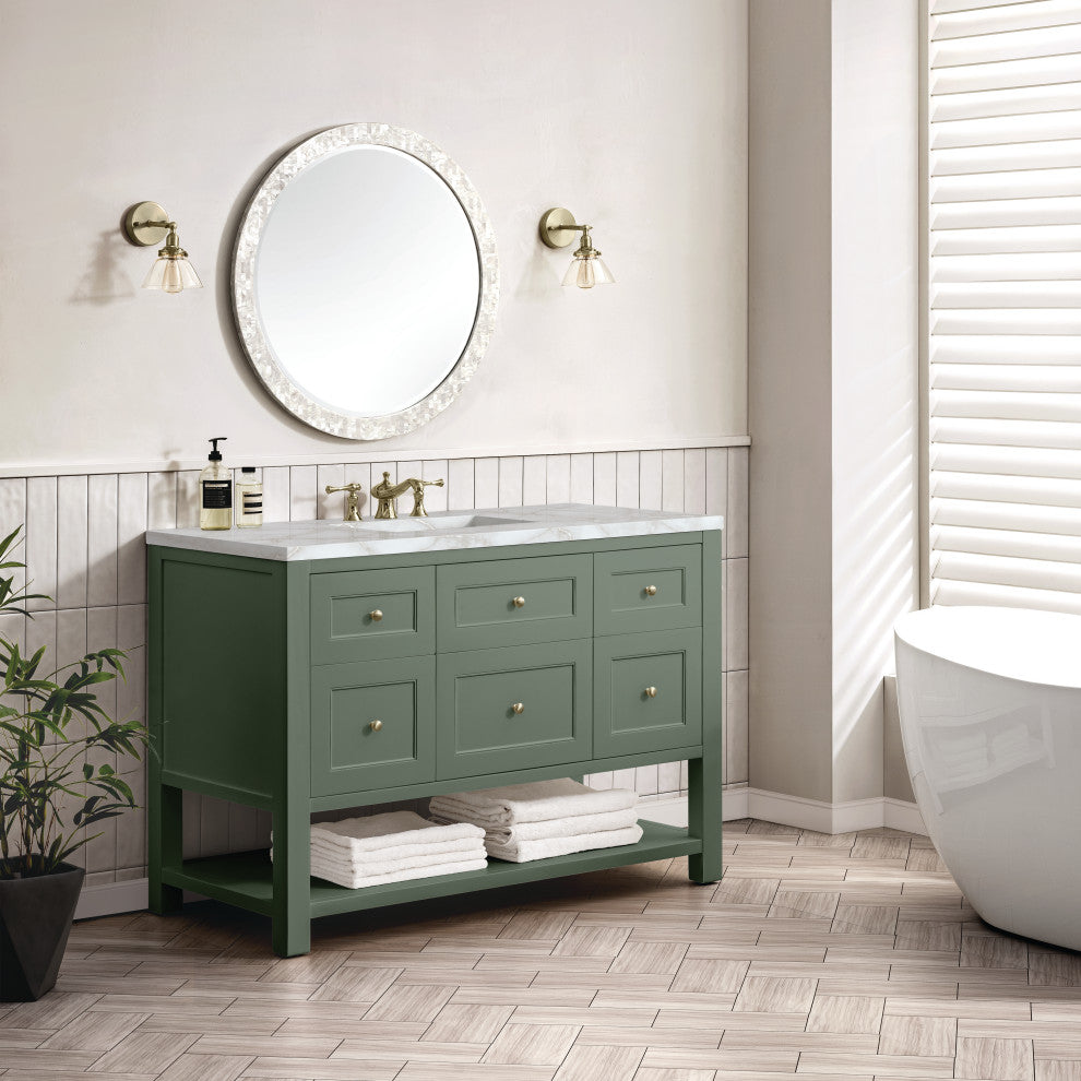 Breckenridge 48" Single Vanity, Smokey Celadon, Victorian Silver