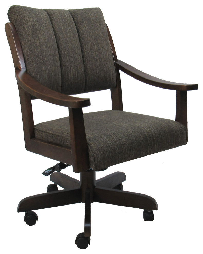 Swivel Wood Dining Caster Chair with Wheels - Casa, Sanora Brown, Brown Honey