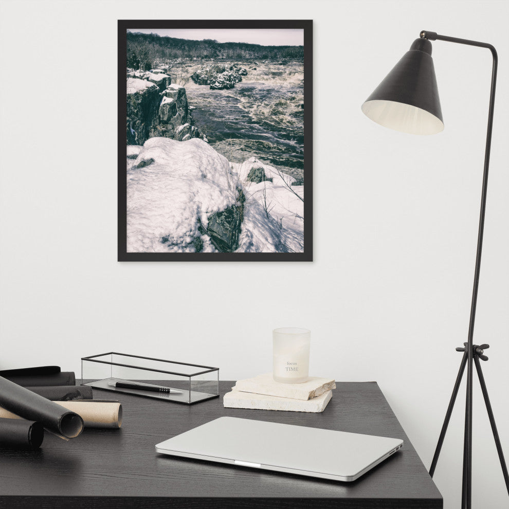 Great Falls Vintage Rural Landscape Framed Photo Paper Wall Art Prints, Black, 16" X 20"