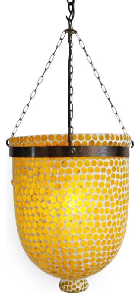 Yellow Mosaic Bucket Pendant, Small